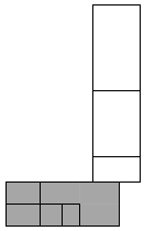 Grundriss des Gebäudekomplexes: Der graue Bereich ist das Appartement